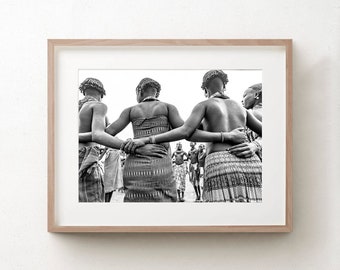 Fotografía africana / Arte de mujeres negras / Impresión en blanco y negro / Arte afroamericano / Póster de empoderamiento femenino / Canto y baile / Afro boho