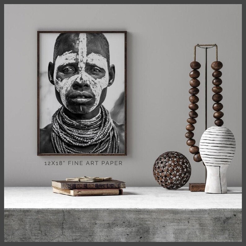 African Art Black and White Photography Ethiopia Tribe Etsy