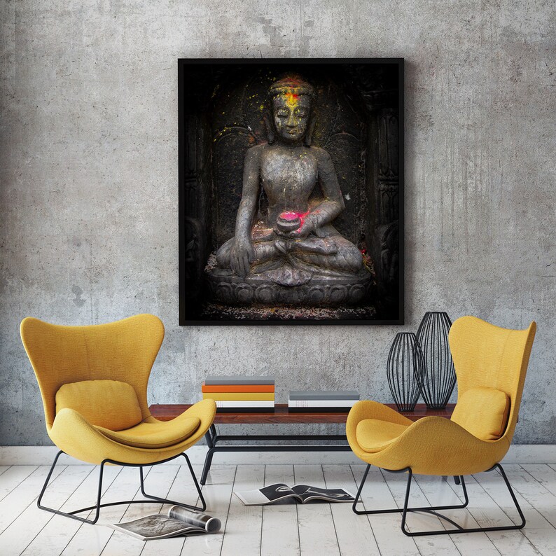 Buddha Wall Art Photography Canvas Kathmandu Nepal Fine Print Buddhist Decor Yoga Studio Large
