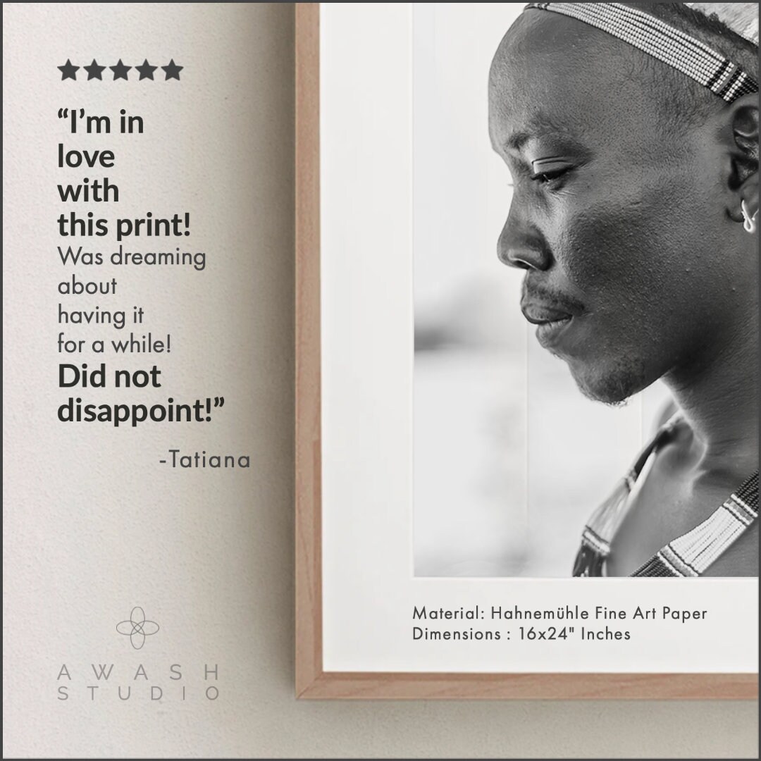 African American Art, Africa Prints, Ethiopia Art, Black and White Portrait Photograph, Large