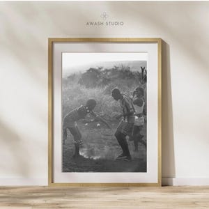 African America Art | Africa Photography |  Ethiopia Tribe | Dance Wall Art Print | Afo Boho Decor | Canvas Art | Travel Poster | Gift Idea