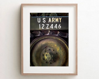 Tank Print, U.S. Army, American Military Art, Military Room Decor, Vietnam War, Stretched Canvas, Veteran's Memorial Day Gift, War History