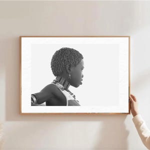 Africa Photography | Black Woman Art | Ethiopia Dance | Black & White Portrait | Afrocentric Canvas | Home Decor | Heritage Culture Gift