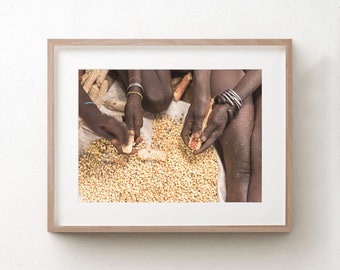 Hands Art Print, Kitchen Wall Art Decor, African American, Wall Art Prints, Food Poster, Travel Photo Ethiopia, Large Kitchen Canvas,