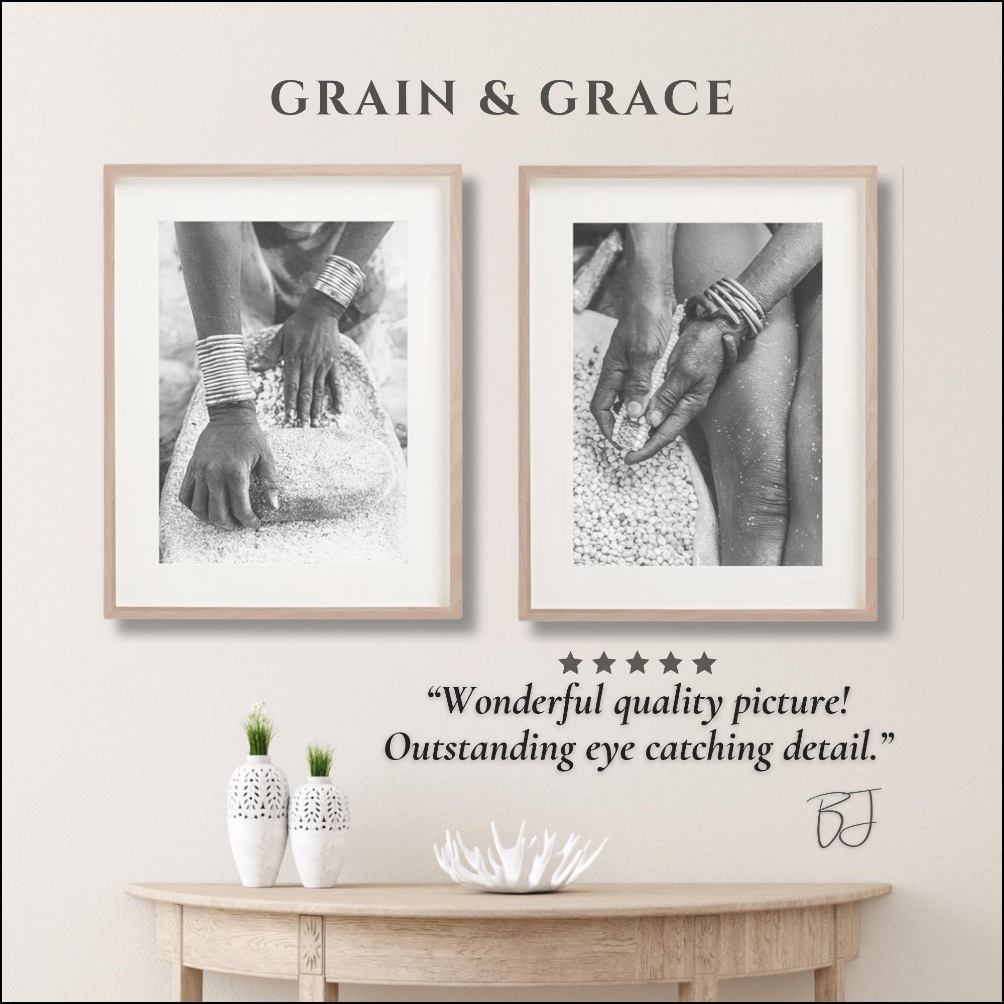 Africa Wall Art Set of 2 | Hands Print Set | Food Kitchen Prints ...
