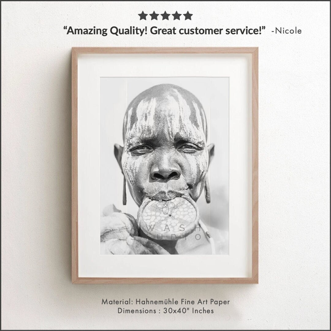 Ethnic Wall Art Print Black and White Africa Photography Etsy