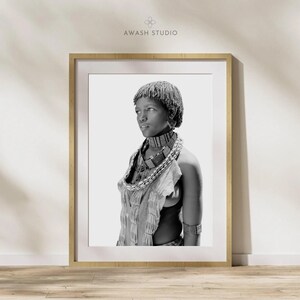 Black Women Art | Black And White Portrait | Africa Photography | Afro Boho Decor | Wall Art Prints | Tribal Interior | Heritage Gift