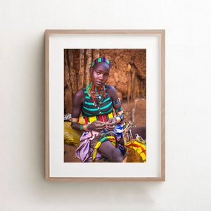 Africa Wall Art | African American Art |  Omo Valley Ethiopia Tribe |  Africa Photograph | Afrocentric Canvas | Giclee Print | African Gift