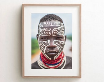 African Photography, Africa Wall Art, Ethiopia Karo Tribe, Travel Photography, Wall Art Prints, Large Canvas Art, Afrocentric, Gift For Her