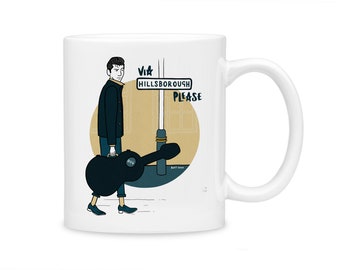 Arctic Monkeys 'Via Hillsborough Please' - Mug | Alex Turner Gifts | Illustration | Typography | Music, Lyrics & Quotes