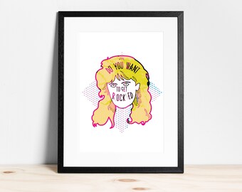 Def Leppard 'Let's Get Rocked' Lyrics - Print in Colour  | Music Wall Art | Quote | Home Decor | Typography | Poster | Illustration