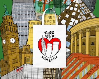 Tha's Gotta Love Sheff illustration tote