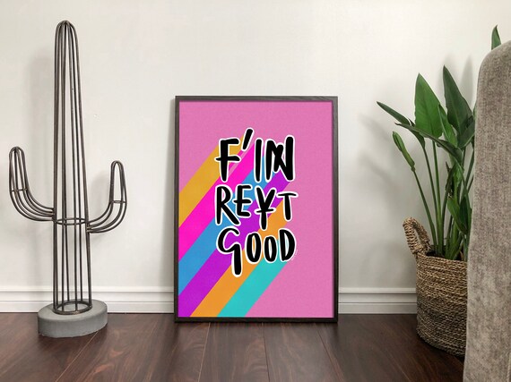 F In Reyt Good Print In Colour Yorkshire Wall Art Etsy