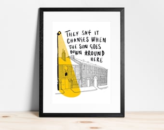 Yellow Arch - When the sun goes down -  Original artwork print