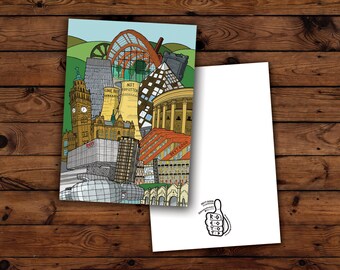 Sheffield Cityscape - Postcard (A6) | Yorkshire | City | Travel | Illustration | Any Occasion Card