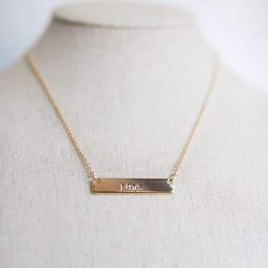 Personalized Necklace, Custom Name Bar,Initial Bar Necklace, Jewelry Gift