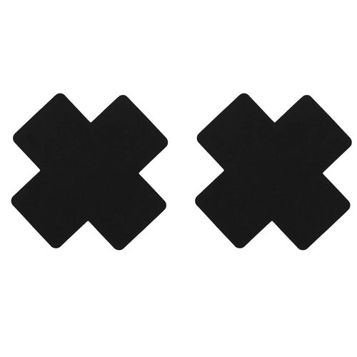 Fever Cross Nipple Pasties Black