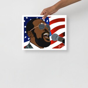Marvin Gaye Singing National Anthem - NBA Allstar Game 1983 Poster