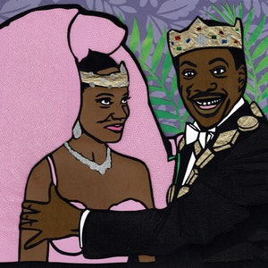 Coming to America - Lisa & Akeem Wedding #Papercutting Tribute (Digital Print) 12&quot; x 16&quot;