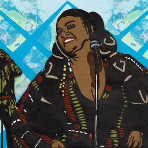 Jill Scott 51st NAACP Image Awards Auftritt Tribute Poster #Papercutting - Digitaldruck (30,5 x 40 cm)