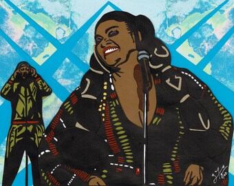 Jill Scott 51st NAACP Image Awards Performace Tribute Poster  #Papercutting - Digital Print (12" x 16")