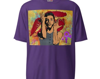 パープルエラ・キッス - プリンス・ペーパーカッティング・トリビュート ユニセックス パフォーマンス クルーネック Tシャツ