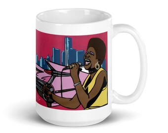 Aretha Franklin #Papercutting Tribute Mug - Free Shipping