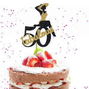 50 and Fabulous Cake Topper, 50th Birthday Party Supplies