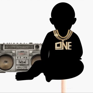 Hip Hop 1st Birthday Cupcake Toppers, 90s Hip Hop Party Supplies