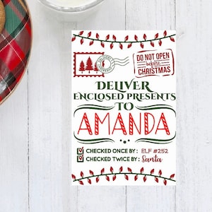 Personalized Santa Sticker, North Pole Stickers, Christmas Gift Labels, Christmas Gift Stickers