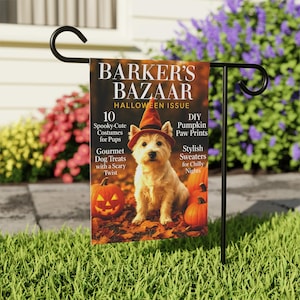 Halloween Garden Banner, Dog Lover Gift, Outdoor Decoration, Seasonal Banner