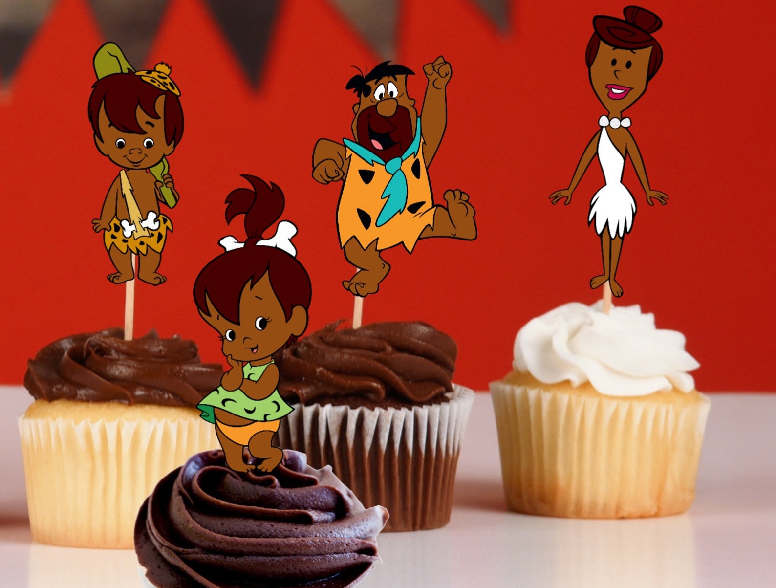 African American The Flintstones Cupcake Toppers The Etsy