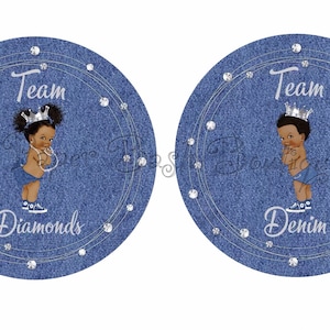 Denim Or Diamonds Gender Reveal Voting Stickers