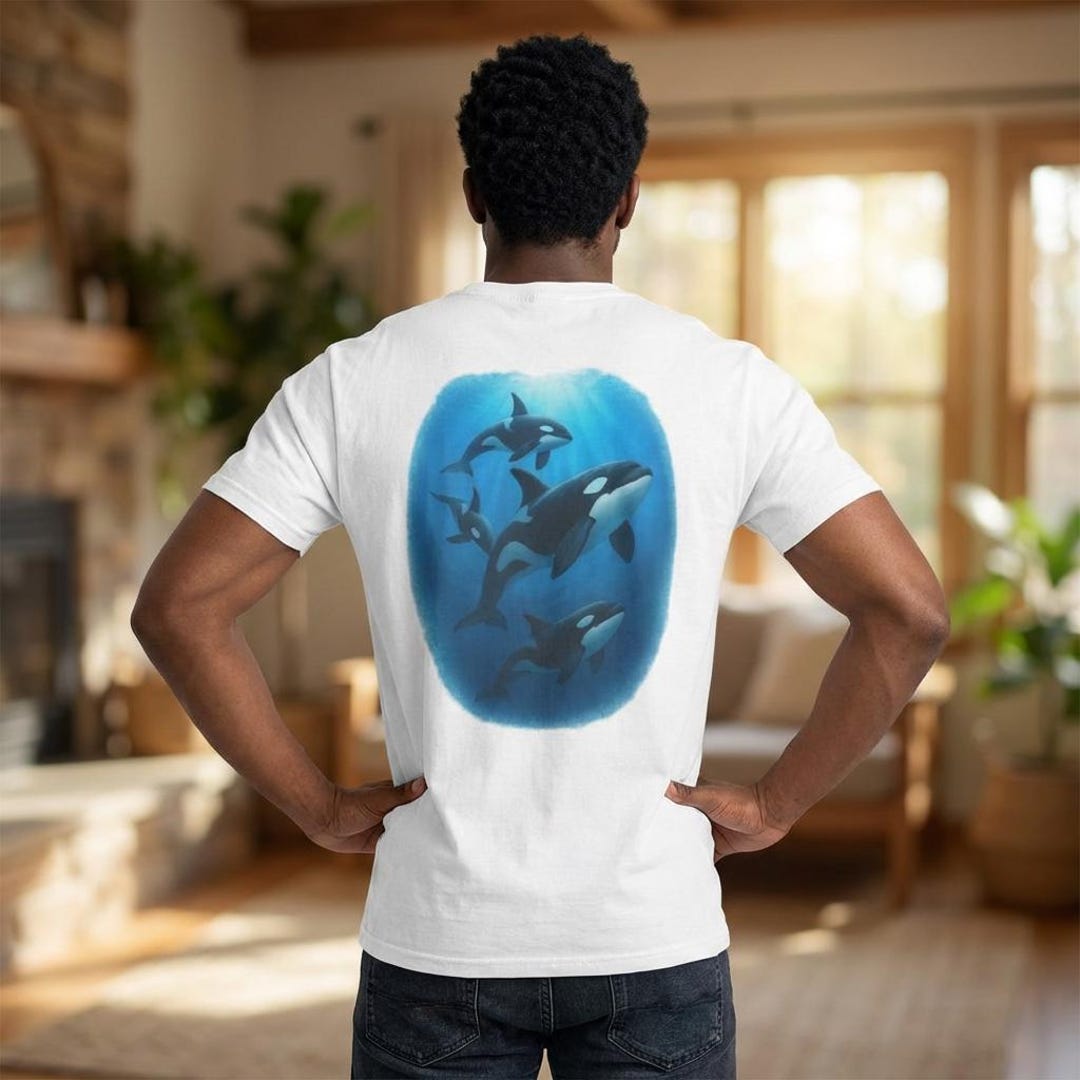Whale Graphic T-shirt, Ocean Killer Whale Design, Marine Life Shirt - Etsy