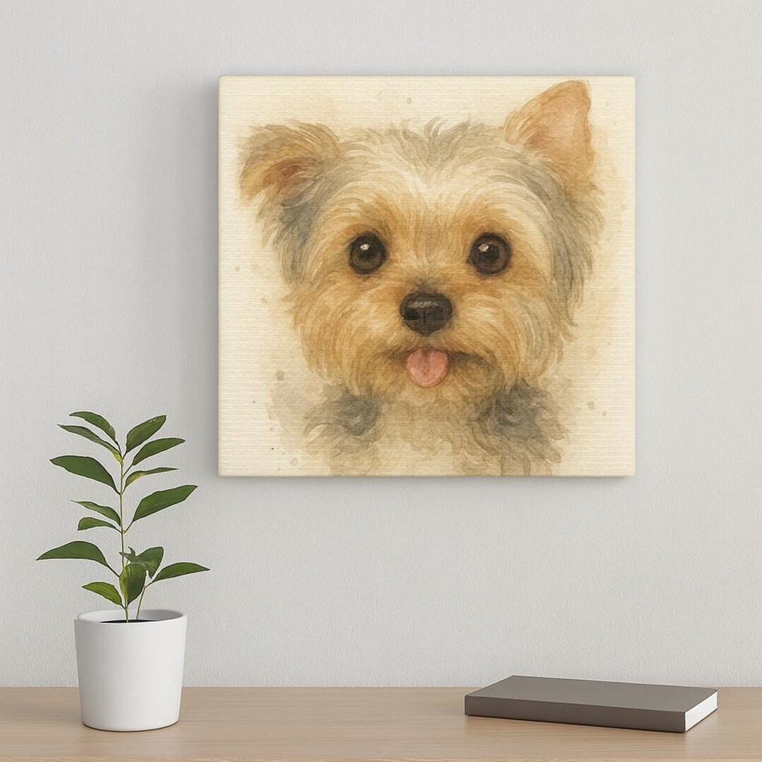 Custom Dog Portrait, Watercolor Style Canvas Art, Pet Memorial - Etsy