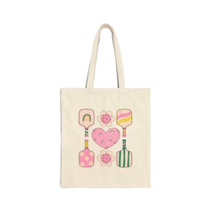 Pickleball Tote Bag, Sports Tote, Pickleball Gear, Cotton Canvas Bag, Pickleball Themed Bag, Sports Gear Tote