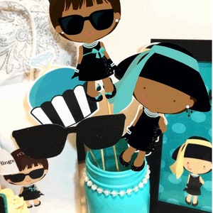 Breakfast At Tiffany’s Centerpiece Sticks, African American Breakfast At Tiffany’s Party Supplies