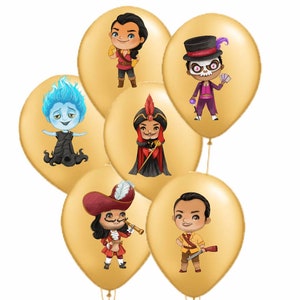 Male Villains Balloon Stickers, Villain Party Supplies