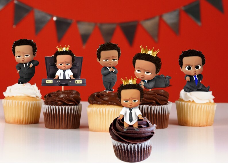 African American Boss Baby Cupcake Toppers Light Skinned African American Boss Baby Cupcake Toppers Light Skinned