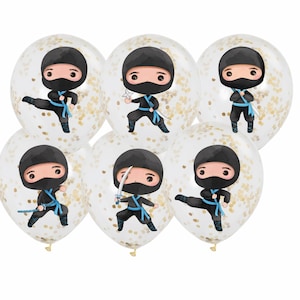 Boy Ninja Balloon Stickers, Ninja Party Supplies