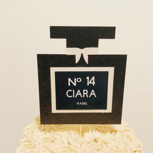 Personalized Perfume Bottle Cake Topper