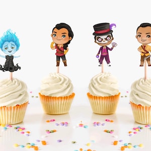 Male Villains Cupcake Toppers, Villain Party Supplies