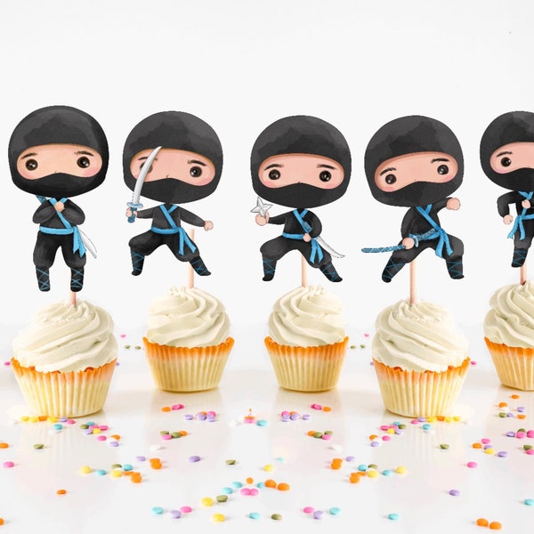 Ninja Kidz Cupcake Toppers Etsy