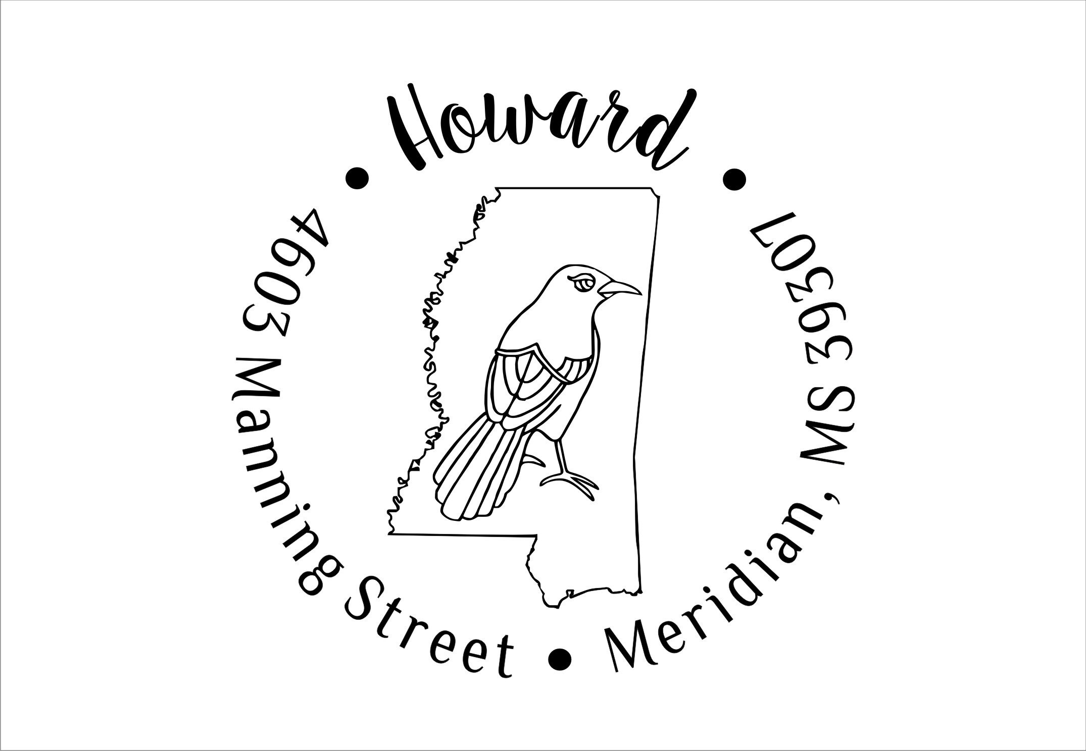 Mississippi Round Address Stamp Self Inking Address Stamp Etsy