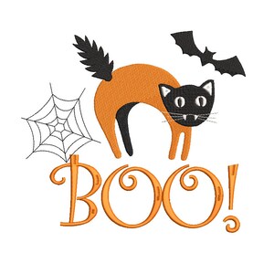 Halloween Scared Cat Embroidery Design, Machine Embroidery Design, 4 sizes, Instant Download