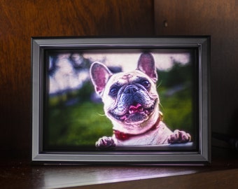 Personalized 4x6 Color Lithophane Photo Lamp - Custom Framed Illuminated Gift for Family, Pets, Weddings