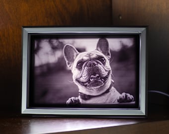 Personalized 4x6 Lithophane Picture Lamp with Custom Photo Frame