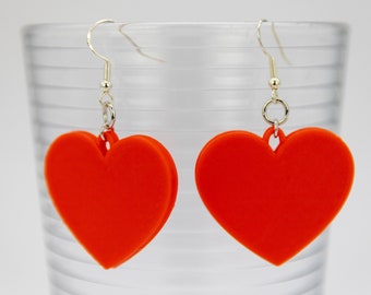 Heart Emoji Dangle Earrings 3D Printed