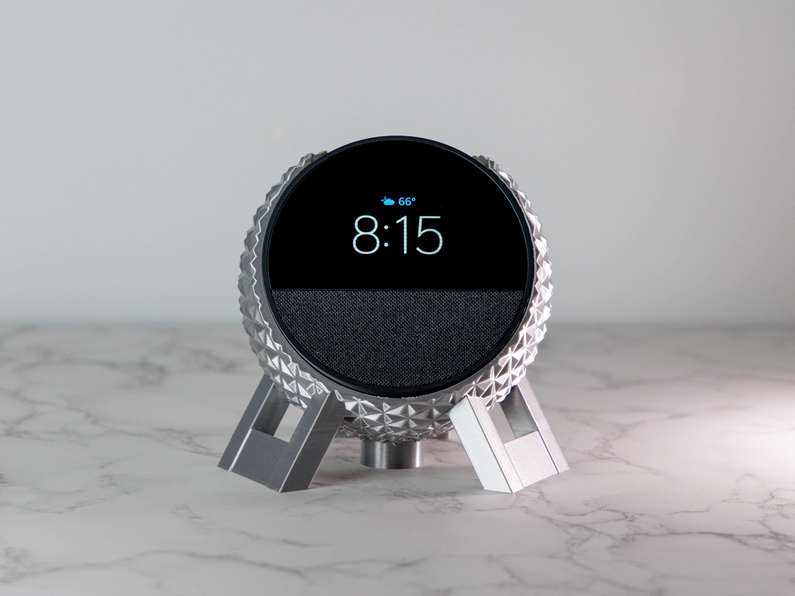3D Printed Geometric Echo Spot Stand: Stylish Alexa Holder for Home Entertainment & Decor