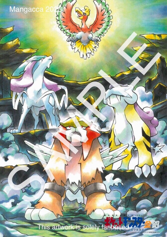 ポケットモンスター ポスター Poké Moments GSC Hooh and Three Legends A4 Poster - Etsy